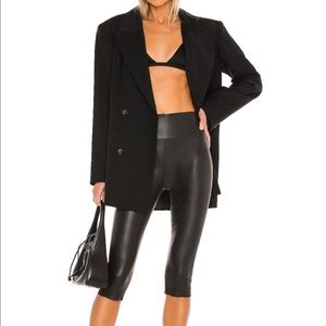 SPRWMN HIGH WAIST CROPPED LEATHER LEGGING SZ S